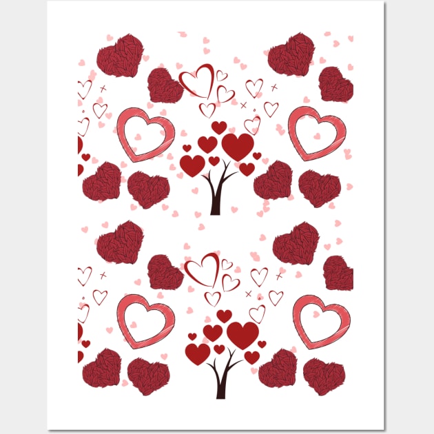 Flowers, Tree and heart Gift. A sweet gift of love Wall Art by Just Simple and Awesome